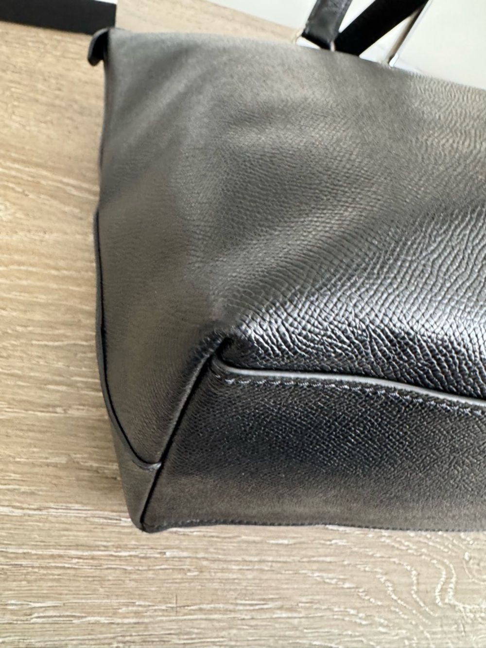 Coach Cross-Grain Gallery Black Pebbled Leather Tote with Matching Wallet - Picture 15 of 16
